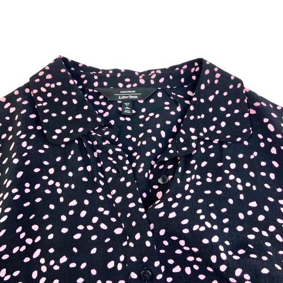 &Other Stories Button Front Black Long Sleeve Mini Dress - Picture 3 of 5